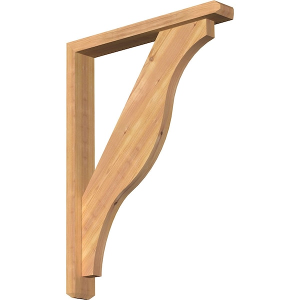 Ekena Millwork Funston Craftsman Smooth Bracket w/ Offset Brace, Western Red Cedar, 3 1/2"W x 24"D x 32"H BKT0402X24X32FST04SWR - main